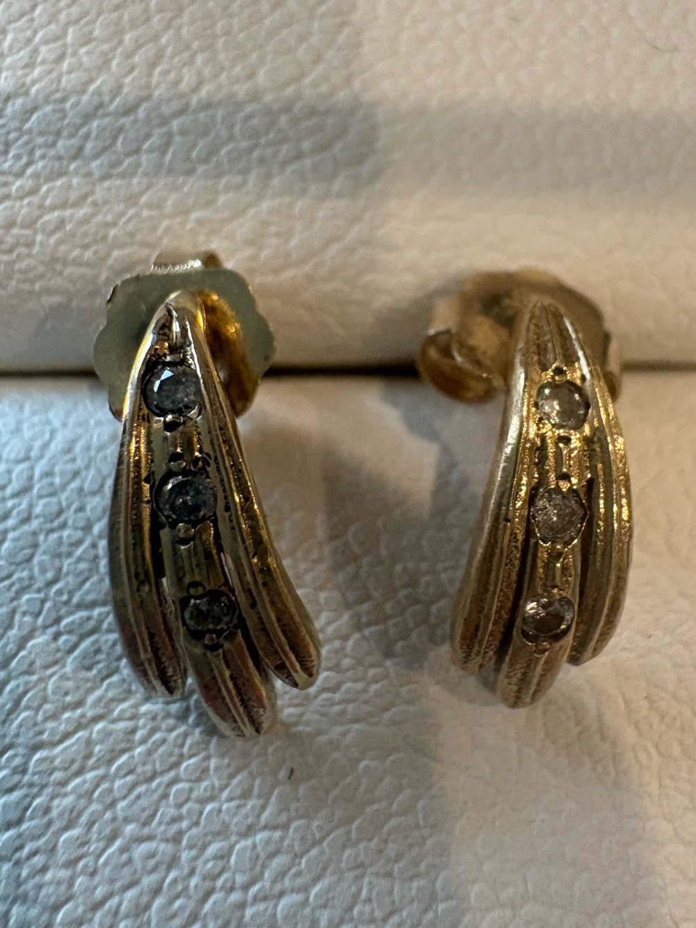 Acanthus 14k Diamond Fan Earring Studs
